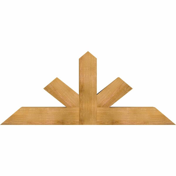 Ekena Millwork Saratoga Rough Sawn Timber Gable Bracket, Western Red Cedar, 60"W x 25"H x 6"D x 6"F, 10/12 Pitch GBW060X25X0606SAR00RWR - main